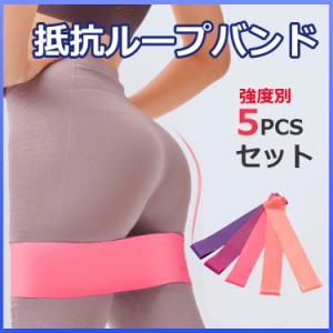 ヨガ 抵抗ループバンド エクササイズバンド 5本セット カラー 強度別バンド トレーニングチューブ ヨガストラップ 筋トレ ゴムチューブ