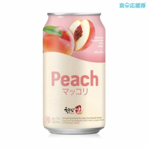 麹醇堂米マッコリ桃350ｍｌ 缶　天然の桃果汁入りでビタミンC豊富　低アルコール！Alc.3％