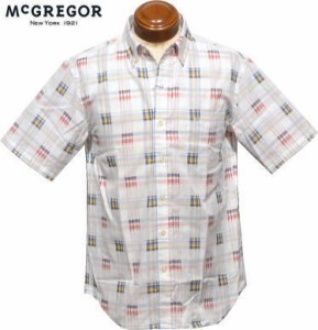 【セール】 マクレガー ボタンダウン半袖シャツ メンズ 111163302 ガーゼ素材 半袖シャツ M/L/LL