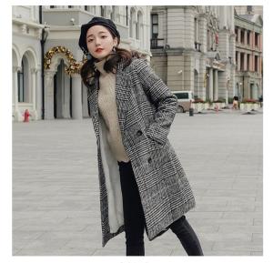 在庫一掃 グレンチェック チェスターコート グレー レディース メンズライク テーラード トレンド 秋冬 ロングコート チェック B505 待望の再入荷 Carlavista Com