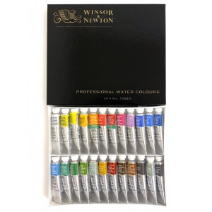 ウィンザー＆ニュートン プロフェッショナル ウォーターカラー 24色セット 5ml 【 絵具 えのぐ 絵の具 水彩 高級 ウィンザー ニュートン 