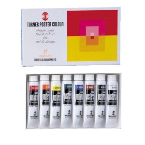 [ メール便可 ] ターナー ポスターカラー 11mL チューブ入 8色セット 【 絵具 絵の具 えのぐ セット 中学校 中学生 不透明 水彩 】