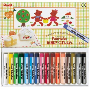 [ メール便可 ] ぺんてる 布描きくれよん ファブリックファン 16色セット PTS4-16 Pentel