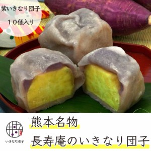 【 紫 いきなり団子 10個入り 】 熊本 土産 和菓子 長寿庵 内祝い お供え お取り寄せ スイーツ ギフト さつまいも 秘密のケンミンshow極