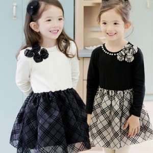 ワンピース キッズ 長袖ワンピース 子供服 女の子 秋 冬 ロングワンピース 蝶結び リボン 子供ドレス ジュニア フレア おしゃれ 可愛い 