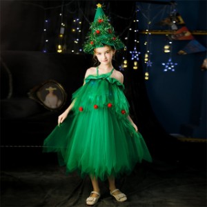 クリスマス衣装 妖精 緑 ワンピースコスチューム コスプレ サンタクロース 子供  仮装 変装110-160cm 送料無料