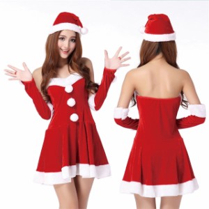  サンタ コスプレ レディース 可愛い サンタコス 衣装 長袖 クリスマス サンタクロース 仮装 コスチューム 女性 3点セット 新作