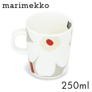 Marimekko マリメッコ Unikko ウニッコ マグ マグカップ 250ml ホワイト×ライトグレー×レッド×イエロー コップ カップ 食器