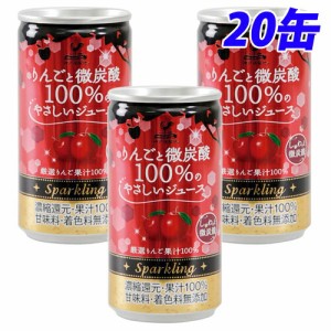 神戸居留地 りんごと微炭酸 100％ 缶 185ml×20缶 缶ジュース 飲料 ドリンク 炭酸飲料 炭酸ジュース ソフトドリンク 缶 りんごジュース 