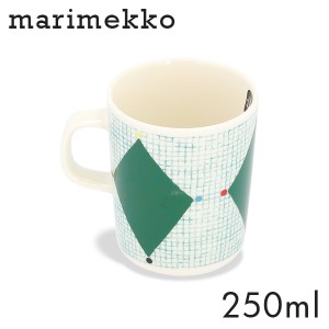 Marimekko マリメッコ Losange ロザンジュ マグカップ 250ml ホワイト×グリーン×ライトブルー×レッド マグ マグコップ