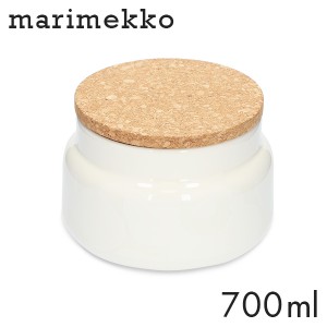 マリメッコ ウニッコ ジャー 蓋付き 700ml ホワイト Marimekko Unikko 保存容器 小物入れ コルク 蓋 北欧