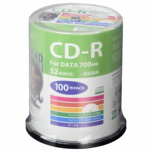 磁気研究所 ハイディスク CD-R データ用 52倍速対応 700MB 100枚入 HDCR80GP100 記録メディア CD PC用品 PC 保存