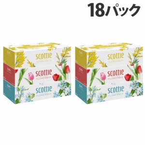 日本製紙クレシア スコッティ ティシュー フラワーボックス 250組 3個×18パック ティッシュペーパー ティッシュ 家庭紙 ボックスティッ