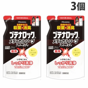 久光製薬 ブテナロック メディカルソープ フット＆ボディ 詰替用 250ml×3個 バス用品 ボディソープ お風呂 足 体 薬用 消臭 体臭『医薬