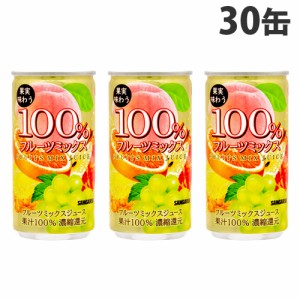 サンガリア フルーツミックス 100％ 190g×30缶 缶ジュース 飲料 ドリンク ソフトドリンク ミックスジュース 缶飲料