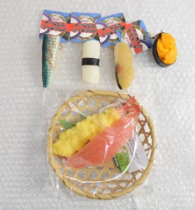 【中古品】食品サンプル 天ぷら/マグロ 寿司 キーホルダー まとめ セット