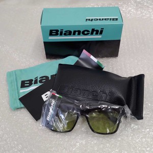 【中古・未使用品】ビアンキ BIANCHI ハンドメイドサングラス（JP213S2901）Black/Green 調光グリーン メンズ