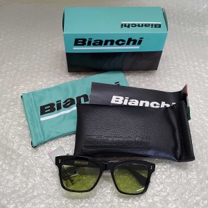 【中古・未使用品】ビアンキ BIANCHI ハンドメイドサングラス（JP213S2901）Black/Green 調光グリーン メンズ