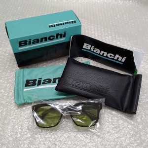 【中古・未使用品】ビアンキ BIANCHI ハンドメイドサングラス Black/Green 調光グリーン 定価29700円 JP213S2901 メンズ