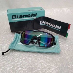 【中古・未使用品】Bianchi ビアンキ 一眼フルリム ロードバイク サングラス Black/Celeste JP213R2901