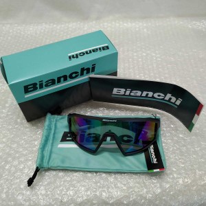 【中古・未使用品】Bianchi ビアンキ 一眼フルリム ロードバイク サングラス Black/Celeste メンズ