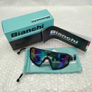 【中古・未使用品】Bianchi ビアンキ 一眼フルリム  ロードバイク サングラス Black/Celeste JP213R2901 メンズ