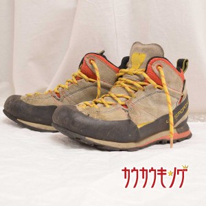 【中古】スポルティバ 17EGR Boulder X Mid GTX サイズ37(23.7cm) 登山靴 グレー x レッド レディース LA SPORTIVA