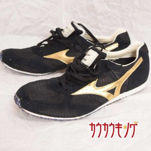 【中古】ミズノ スペシャルオーダー 陸上 スパイク 中 長距離用 25cm ブラック x ゴールド MIZUNO