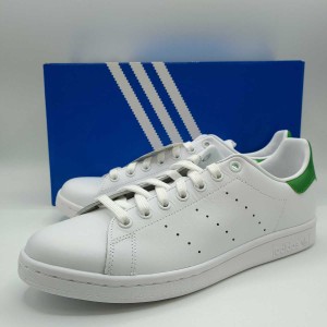 【中古】アディダス スタンスミス スニーカー STAN SMITH レザー 26.5cm ホワイト x グリーン M20324 メンズ ADIDAS 2019年製