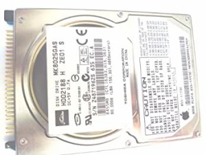 【中古品】【中古HDD】東芝 2.5ｲﾝﾁ内蔵HDD 80GB MK8025GAS IDE/ATA100 (9.5mm/4200rpm(中古品)