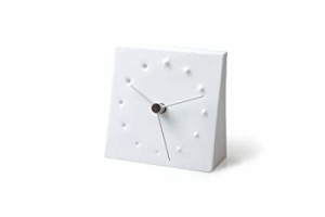 【中古品】レムノス 置き時計 アナログ 磁器 白 ファイヤーワークス FIRE WORKS KC10-(中古品)
