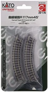 【中古品】KATO Nゲージ ユニトラックコンパクト曲線線路R117-45° 4本入 20-176 鉄道(中古品)