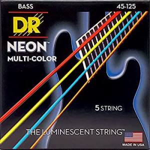 【中古品】DR ベース弦 5弦 NEON ニッケルメッキ マルチ カラー コーテッド .045-.125(中古品)