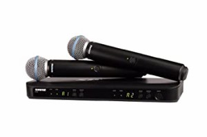 【中古品】SHURE ワイヤレスマイク BLXデュアルチャンネル ハンドヘルド型 ワイヤレス(中古品)