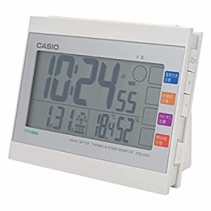 【未使用 中古品】CASIO(カシオ) 目覚まし時計 電波 ホワイト デジタル 生活環境 温度 湿度  (中古品)