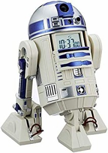 【中古品】スター・ウォーズ R2-D2 目覚まし時計 音声・アクション付き 白 リズム時計(中古品)