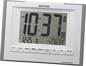 【中古品】リズム(RHYTHM) 掛け時計 目覚まし時計 電波 デジタル 置き掛け兼用 温度  (中古品)