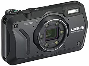 【中古品】RICOH WG-6 ブラック 本格防水カメラ 20メートル防水 耐衝撃 防塵 耐寒 200(中古品)