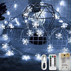 【中古品】Areskey 雪イルミネーションライト LEDスノーフレークライト 雪片クリスマ (中古品)