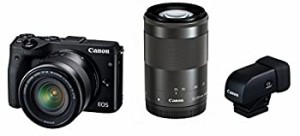 【中古】Canon ミラーレス一眼カメラ EOS M3 ダブルズームEVFキット(ブラック) EF-M18-55mm F3.5-5.6 IS STM EF-M55-200mm F4.5-6.3 IS S