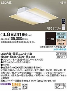 【中古】パナソニック LEDシーリング ~14畳 調光 調色 LGBZ4186