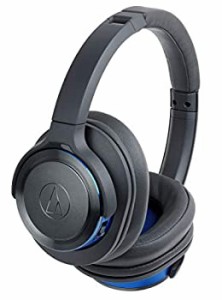 【中古】(未使用･未開封品)audio-technica SOLID BASS ワイヤレスヘッドホン 重低音 最大40時間再生 ガンメタリックブルー ATH-WS660BT 