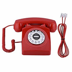【中古】(未使用・未開封品)固定電話 ヨーロッパ風 装飾電話機 レトロ電話 卓上電話機 有線電話 番号保存 ボタンダイヤル 簡単 古典的な