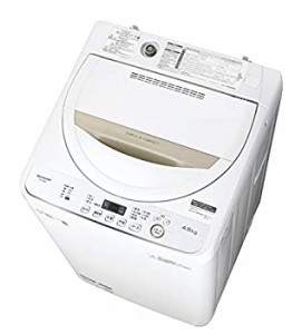 【中古】シャープ SHARP 全自動洗濯機 幅56.5cm(ボディ幅52.0cm) 4.5kg ステンレス槽 ベージュ系 ES-GE4D-C