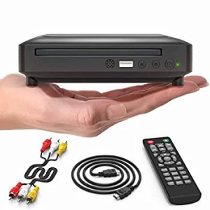 【中古】ミニDVDプレーヤー 全地域 DVD CD/ディスクプレーヤー HDMI/AV出力搭載テレビ用 HDMI/AVケーブル付き HD 1080P対応 PAL/NTSCシス