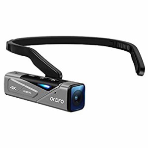 【中古】Ordro EP7 最新型 4K 60FPS ビデオカメラ ウェアラブル式 Vlogビデオカメラ FPV 二軸防振搭載 IP65防水 WI-FIアプリ制御 オート