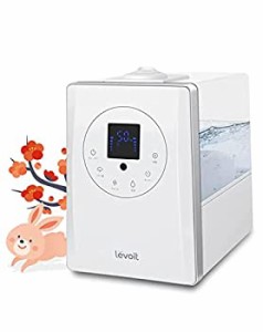 【中古】Levoit 加湿器 大容量 6L ハイブリッド式 加熱式 60時間連続稼働 【100℃高温除菌】 25畳適用 アロマ対応 タイマー付き リモコン