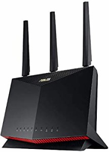【中古】ASUSTek WiFi 無線 ルーター WiFi6 4804+861Mbps デュアルバンドゲーミング RT-AX86U (A) メッシュ機能付 3階建 / 4LDK PS5/Nint