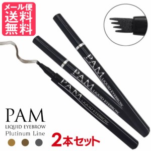 2本セット NEW PAM リキッド アイブロウ プラチナライン 落ちない 眉毛 眉墨 ペンシル メール便 送料無料