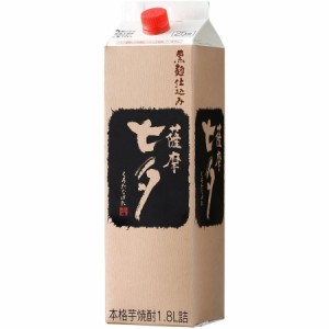 送料無料 田崎酒造 薩摩黒七夕 芋 25度 パック 1800ml 1.8L×12本